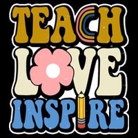 Teach Love Inspire Retro Gift For Teacher Flatbill Hat