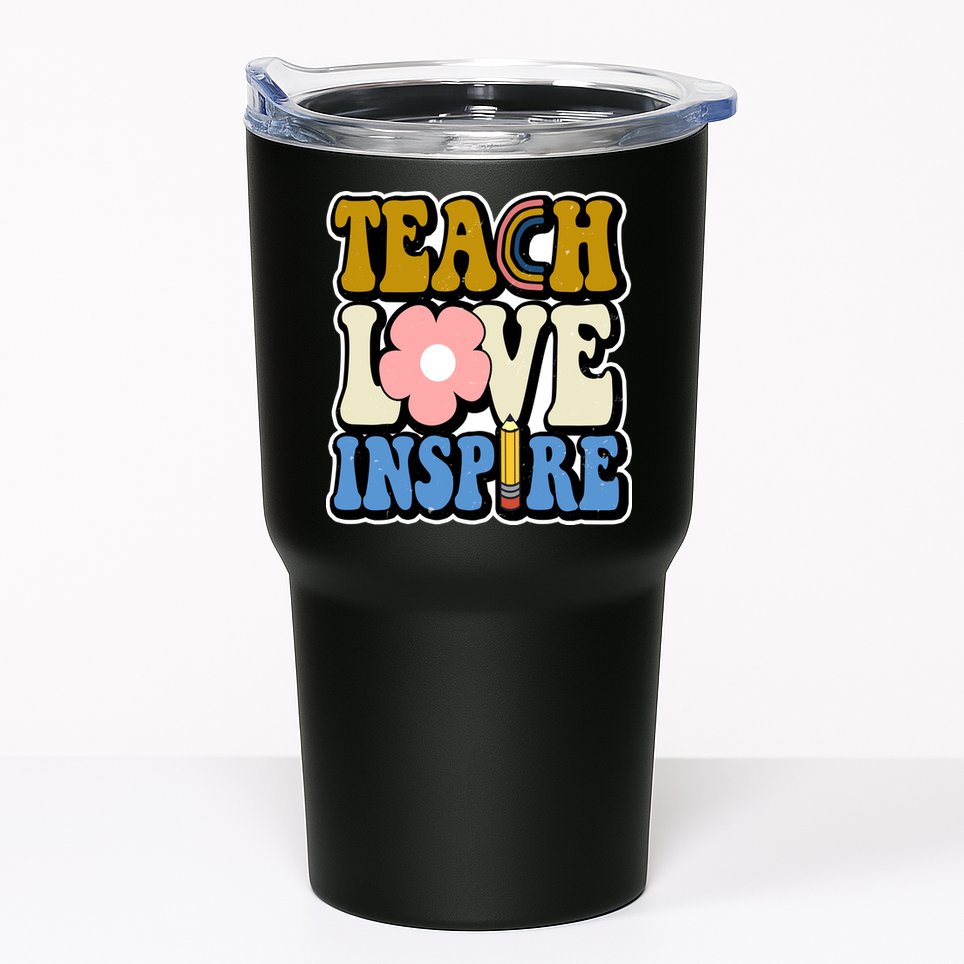 Teach Love Inspire Retro Gift For Teacher Tumbler