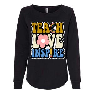 Teach Love Inspire Retro Gift For Teacher Womens California Wash Sweatshirt