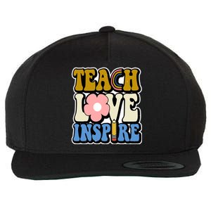 Teach Love Inspire Retro Gift For Teacher Wool Snapback Cap