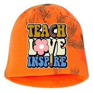 Teach Love Inspire Retro Gift For Teacher Kati - Camo Knit Beanie