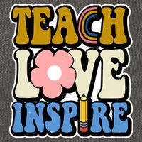 Teach Love Inspire Retro Gift For Teacher Cotton Canvas Backpack