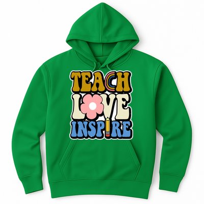 Teach Love Inspire Retro Gift For Teacher Hoodie