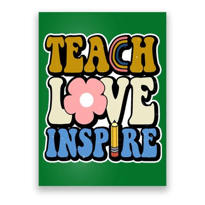 Teach Love Inspire Retro Gift For Teacher Poster