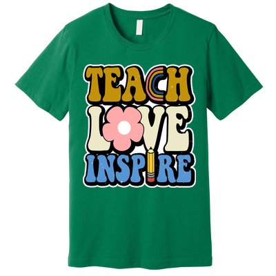 Teach Love Inspire Retro Gift For Teacher Premium T-Shirt