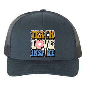 Teach Love Inspire Retro Gift For Teacher Yupoong Adult 5-Panel Trucker Hat