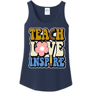 Teach Love Inspire Retro Gift For Teacher Ladies Essential Tank