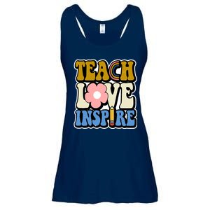 Teach Love Inspire Retro Gift For Teacher Ladies Essential Flowy Tank