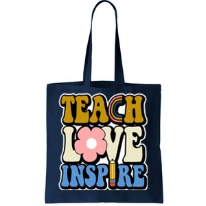 Teach Love Inspire Retro Gift For Teacher Tote Bag