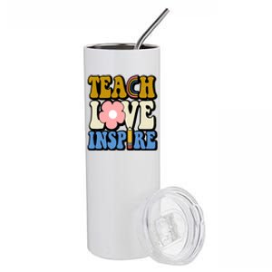 Teach Love Inspire Retro Gift For Teacher Stainless Steel Tumbler