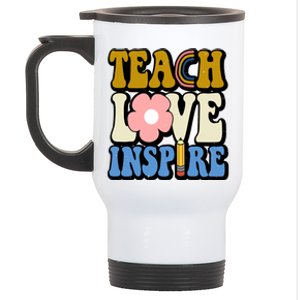 Teach Love Inspire Retro Gift For Teacher Stainless Steel Travel Mug