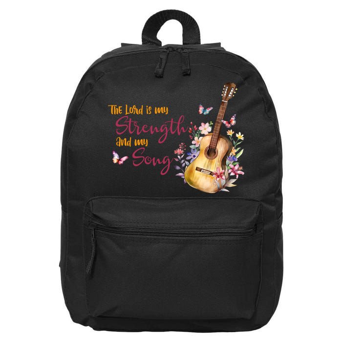 The Lord Is My Strength And My Song Guitar 16 in Basic Backpack