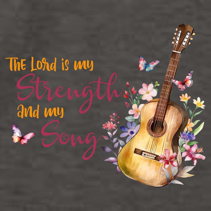 The Lord Is My Strength And My Song Guitar Vector Backpack