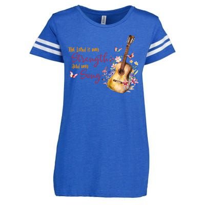 The Lord Is My Strength And My Song Guitar Enza Ladies Jersey Football T-Shirt