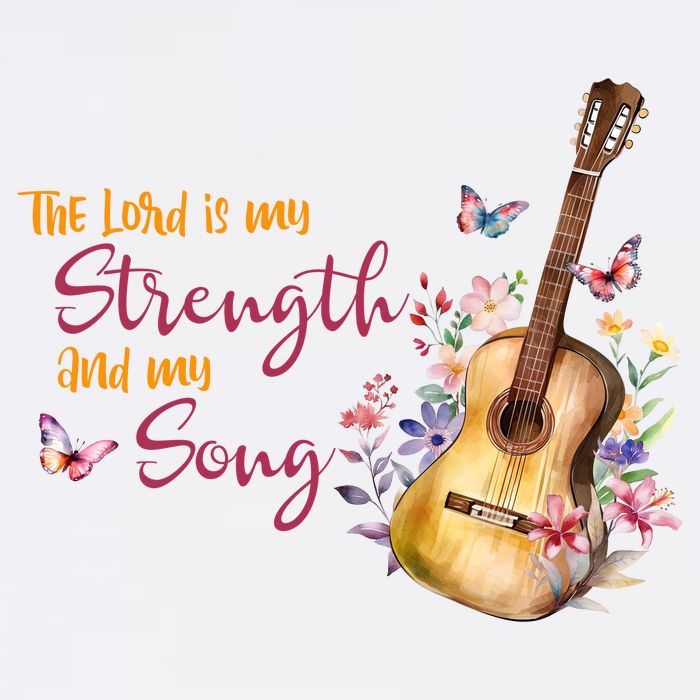 The Lord Is My Strength And My Song Guitar Apron