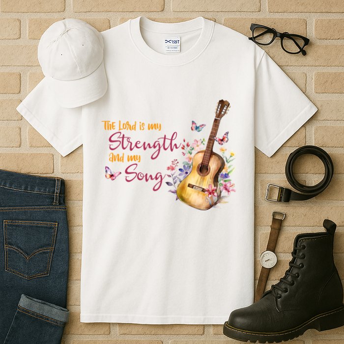 The Lord Is My Strength And My Song Guitar Tall T-Shirt