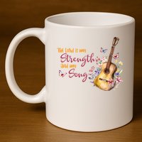 The Lord Is My Strength And My Song Guitar 11oz C Handle Ceramic Mug