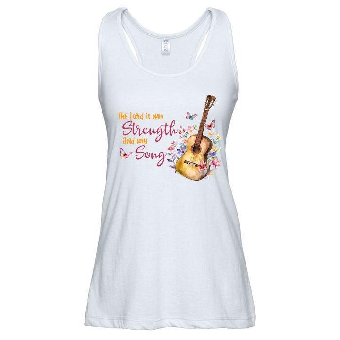 The Lord Is My Strength And My Song Guitar Ladies Essential Flowy Tank