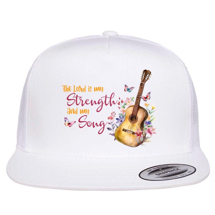 The Lord Is My Strength And My Song Guitar Flatbill Hat
