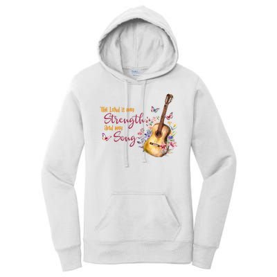 The Lord Is My Strength And My Song Guitar Women's Pullover Hoodie