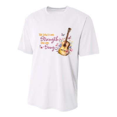 The Lord Is My Strength And My Song Guitar Youth Performance Sprint T-Shirt