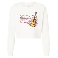 The Lord Is My Strength And My Song Guitar Cropped Pullover Crew