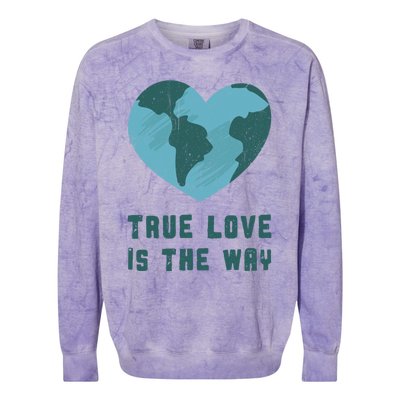 True Love Is The Way Nature Lover Save The Planet Earth Gift Colorblast Crewneck Sweatshirt