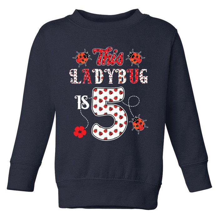 This Ladybug Is 5 Years Old 5th Birthday Family Ladybug Toddler Sweatshirt