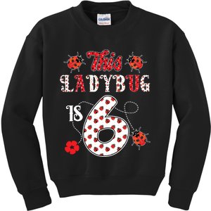 This Ladybug Is 6 Years Old 6th Birthday Family Ladybug Kids Sweatshirt