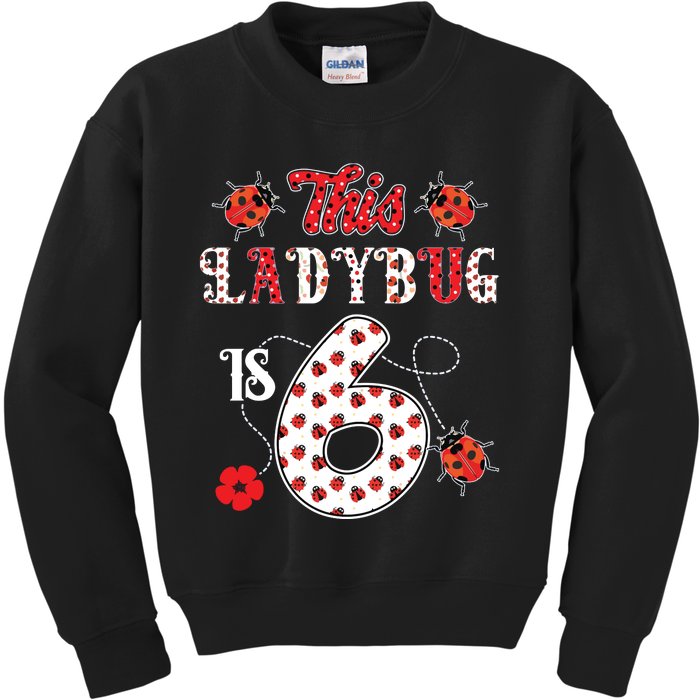 This Ladybug Is 6 Years Old 6th Birthday Family Ladybug Kids Sweatshirt