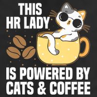 This Lady Is Powered By Cats & Coffee Expressive Design Cool Comfort Performance Bucket Hat