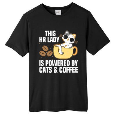 This Lady Is Powered By Cats & Coffee Expressive Design Tall Fusion ChromaSoft Performance T-Shirt