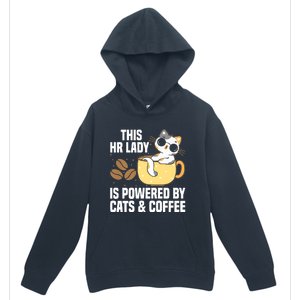 This Lady Is Powered By Cats & Coffee Expressive Design Urban Pullover Hoodie