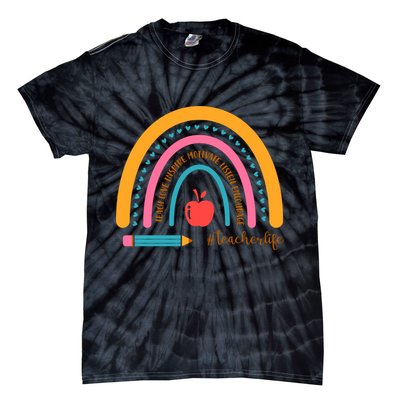 Teacher Life Inspire Rainbow Cute Gift Tie-Dye T-Shirt