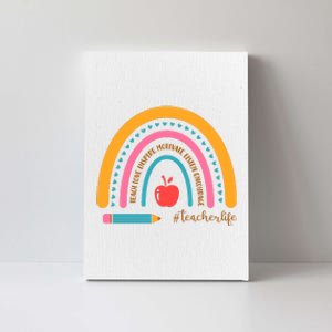 Teacher Life Inspire Rainbow Cute Gift Canvas