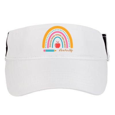 Teacher Life Inspire Rainbow Cute Gift Adult Drive Performance Visor