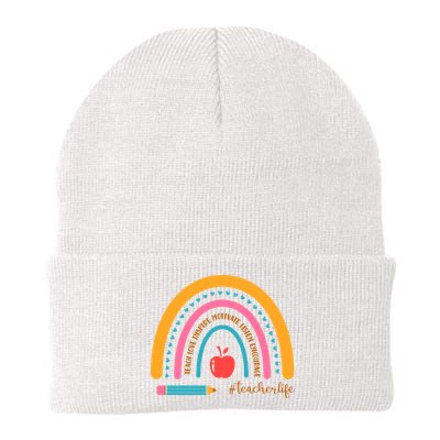 Teacher Life Inspire Rainbow Cute Gift Beanie