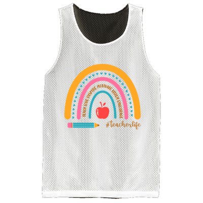 Teacher Life Inspire Rainbow Cute Gift Mesh Reversible Basketball Jersey Tank