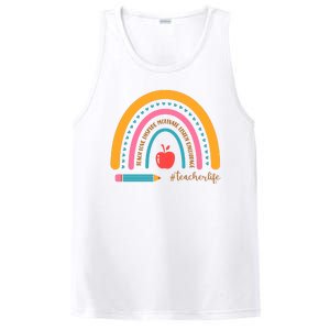 Teacher Life Inspire Rainbow Cute Gift PosiCharge Competitor Tank