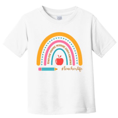 Teacher Life Inspire Rainbow Cute Gift Toddler T-Shirt