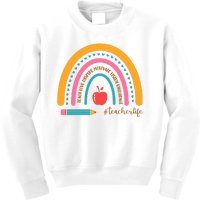 Teacher Life Inspire Rainbow Cute Gift Kids Sweatshirt