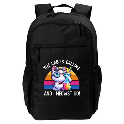 The Lab Is Calling And I Meowst Go Science Cat Chemistry Gift Daily Commute Backpack