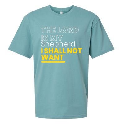 The Lord is My Shepherd I Shall Not Want Christian Sueded Cloud Jersey T-Shirt