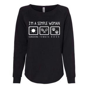 Tennis Lover Im A Simple Woman Womens California Wash Sweatshirt