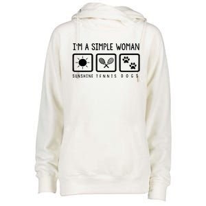 Tennis Lover Im A Simple Woman Womens Funnel Neck Pullover Hood