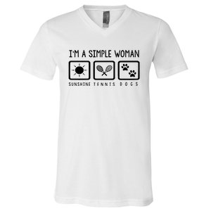 Tennis Lover Im A Simple Woman V-Neck T-Shirt