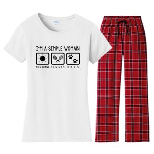 Tennis Lover Im A Simple Woman Women's Flannel Pajama Set