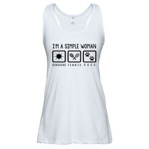 Tennis Lover Im A Simple Woman Ladies Essential Flowy Tank