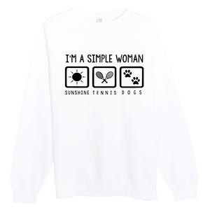 Tennis Lover Im A Simple Woman Premium Crewneck Sweatshirt