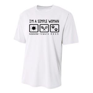 Tennis Lover Im A Simple Woman Performance Sprint T-Shirt